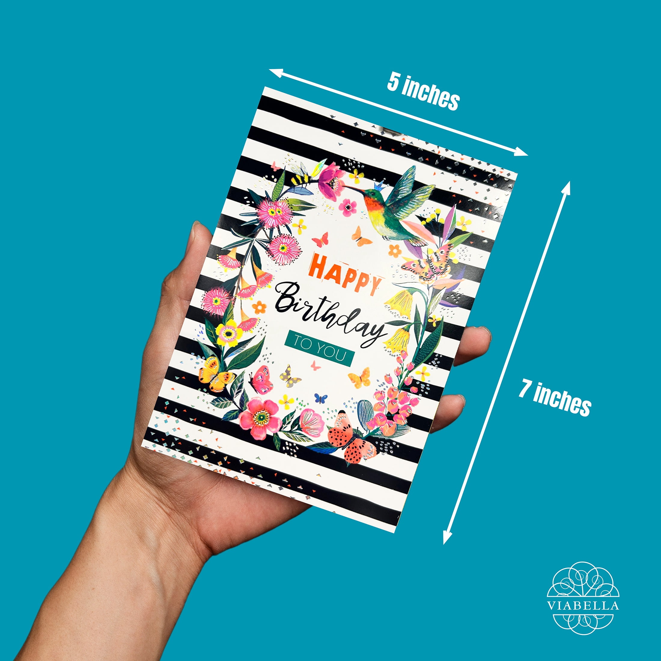 Birthday Card -Bird & Butterfly Circle