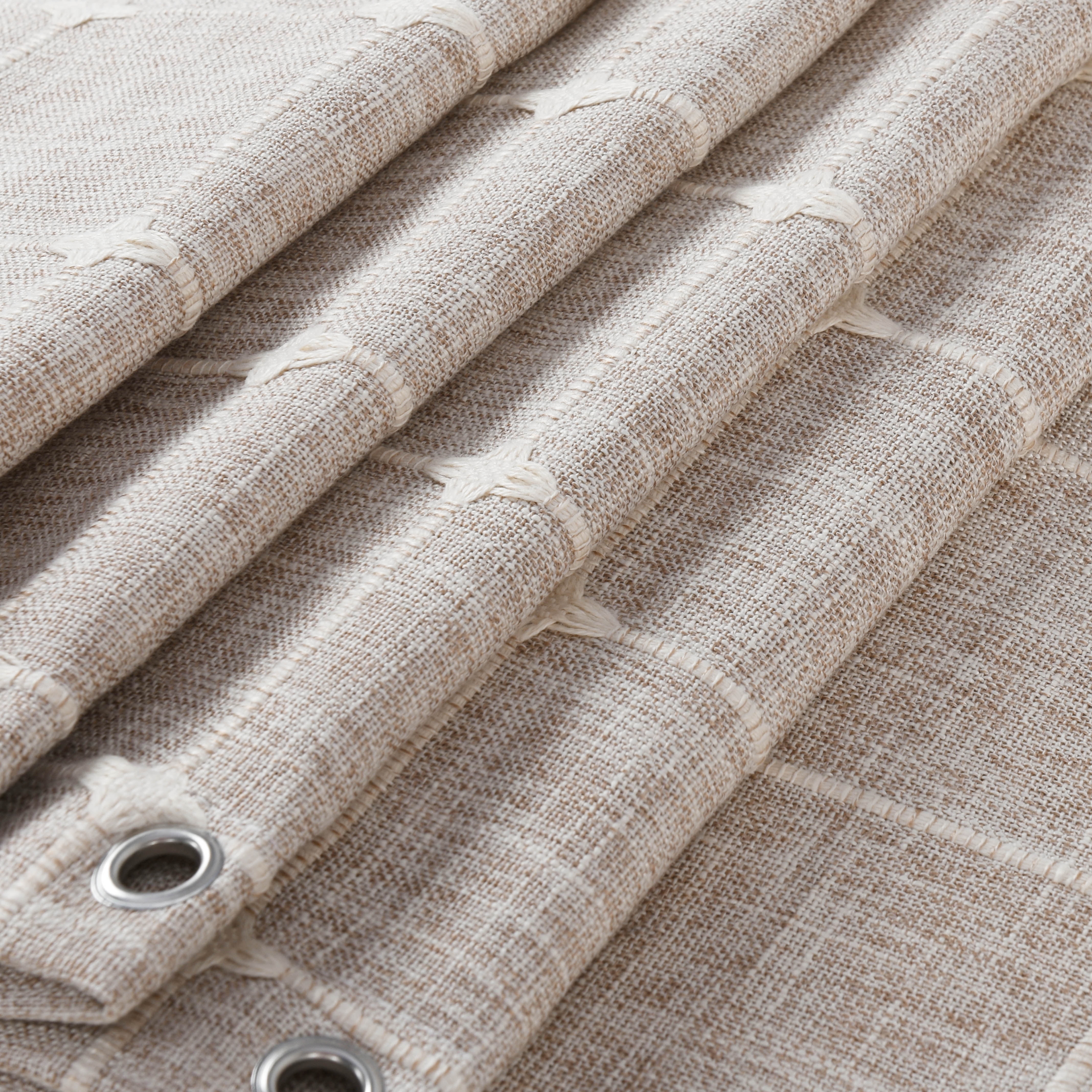 EvJk 1PC Modern Waterproof Plaid Shower Curtains with Tassel for Bathroom, 72" x 72", Taupe