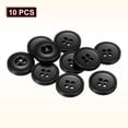 thumbnail image 3 of Botones de Costura Uxcell 10pcs 15mm 4 Agujeros Redondos de Resina, Negro Oscuro, 3 of 6
