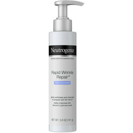 2 Pack - Neutrogena Repair Anti-Wrinkle Retinol Prep Facial Cream Cleanser  Glycolic Acid and Micro-Exfoliant  Skin 5