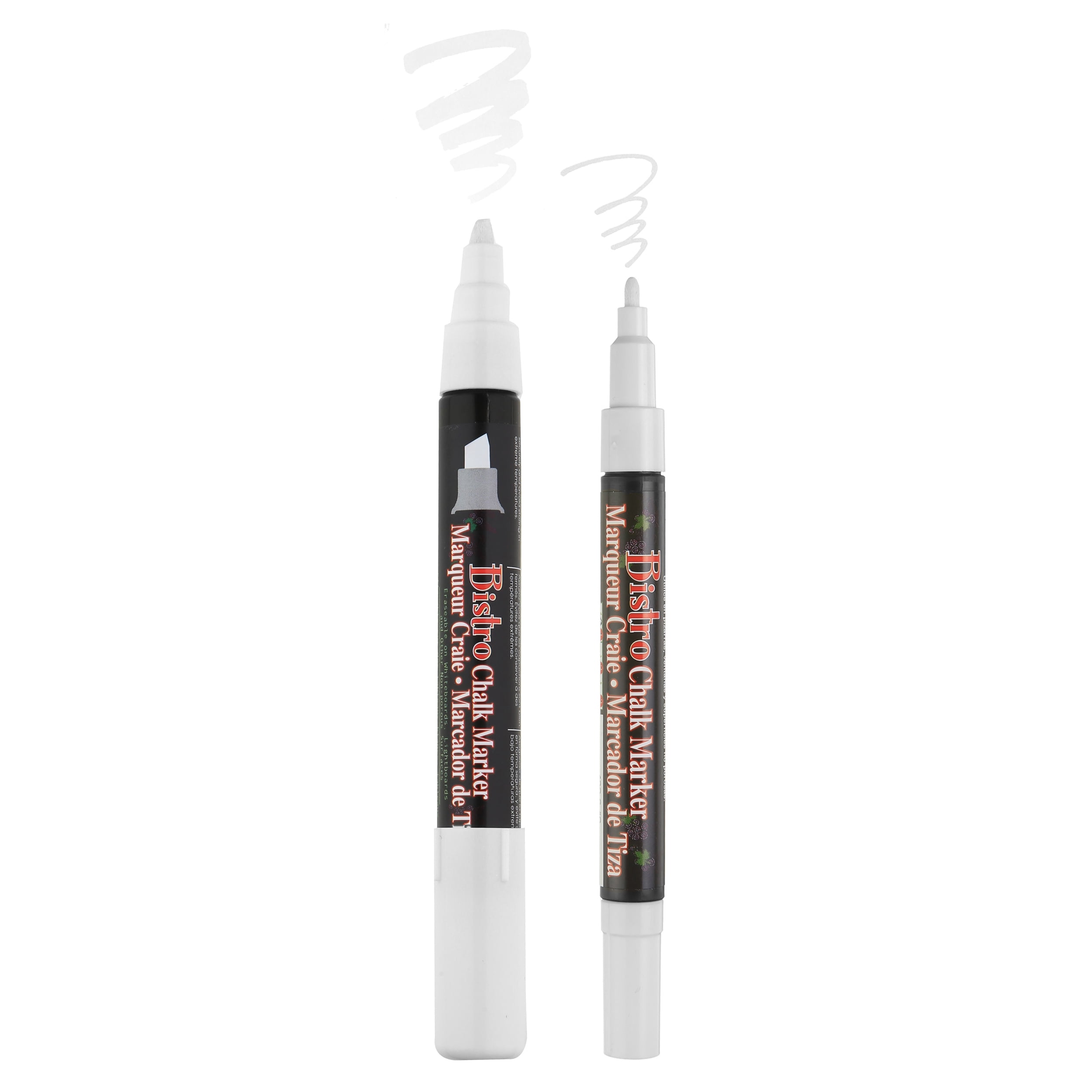 Marvy Uchida Bistro Fine Point & Chisel Tip White Chalk Marker Set, 12 Pack