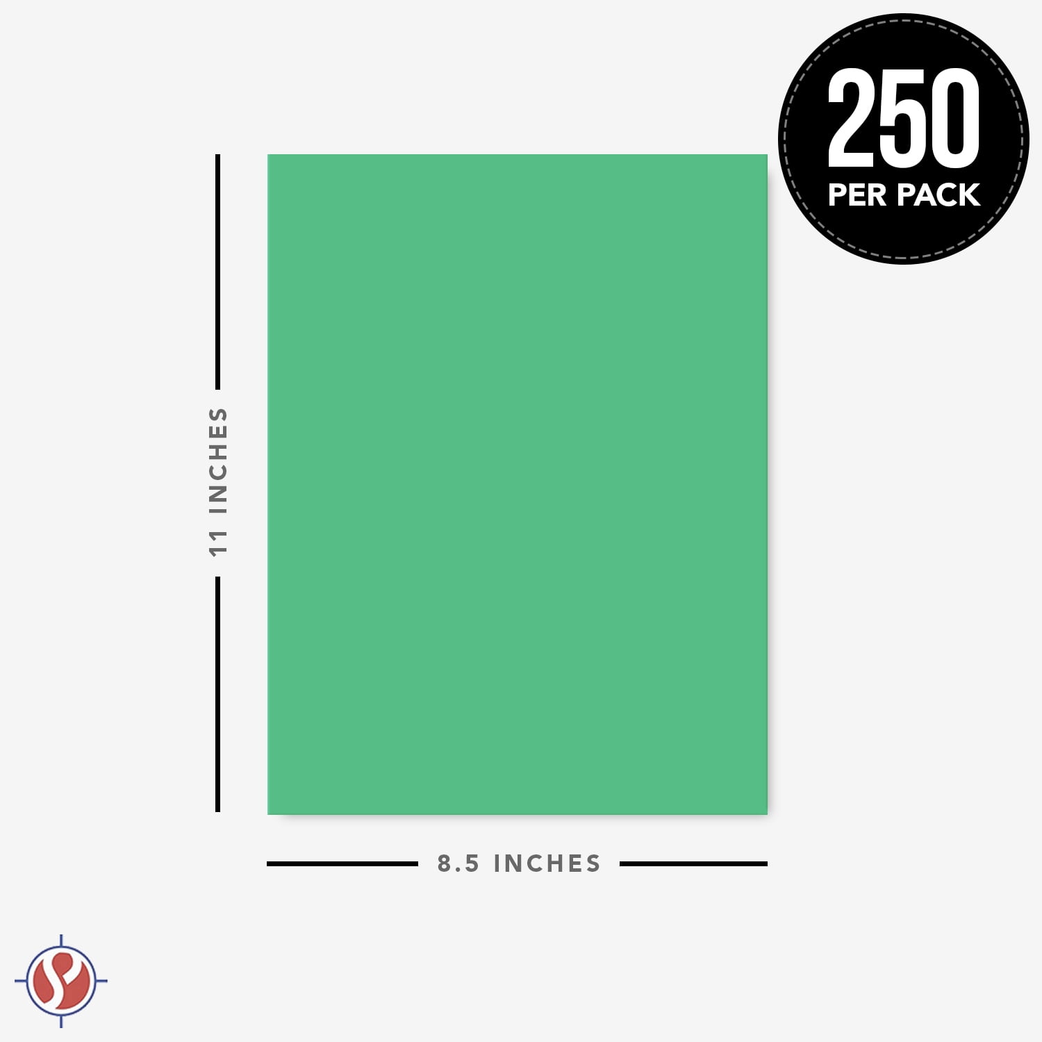 Meadow Green Premium Colored Card Stock Paper | Medium Weight 65lb Cardstock, Perfect for School Supplies, Arts and Crafts | Acid and Lignin Free | 8.5 x 11 Inches | 250 Sheets