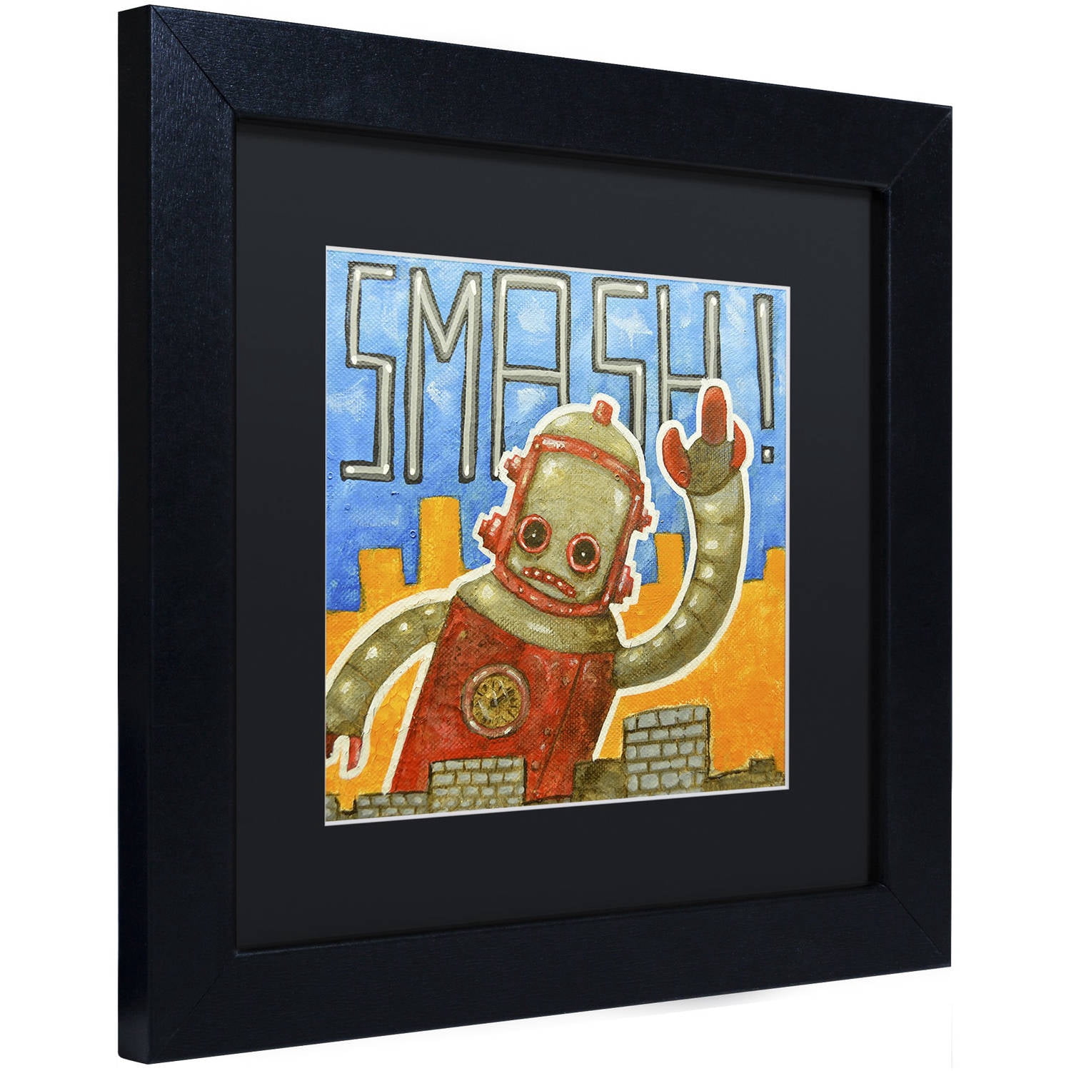Trademark Fine Art 'Smash!' Canvas Art by Craig Snodgrass, Black Matte, Black Frame