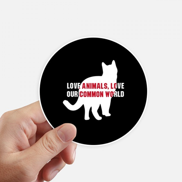 Amour Animaux Amour Notre Monde Commun Autocollant Mur Rond Valise Ordinateur Portable Étiquette Pare-Chocs