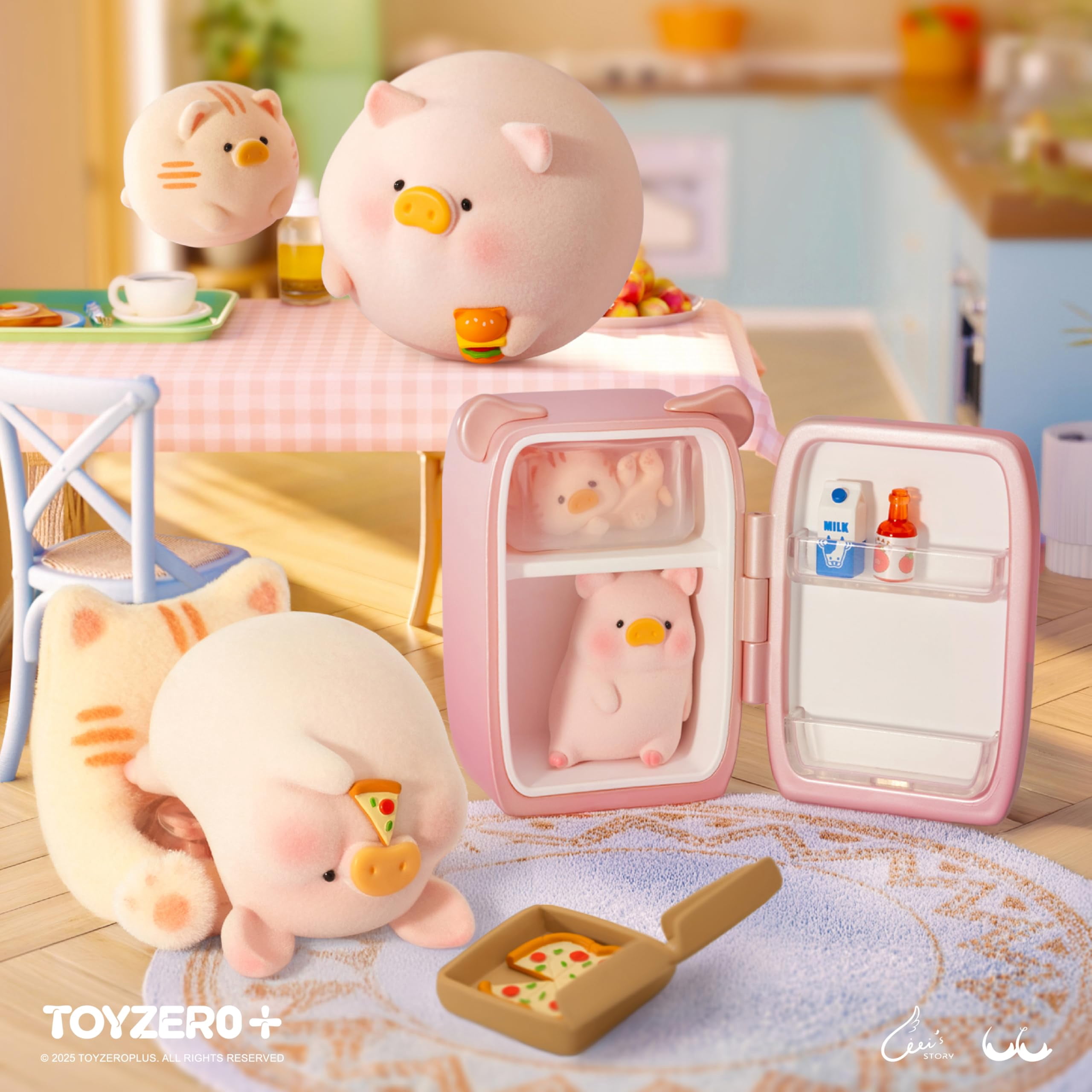 Lulu The Piggy Blind Box Figures - Stay with You Series Blind Boxes Mystery Box Cute Animal Figurines Collectible Toys Home Decorations Holiday Birthday Gifts, Single Box