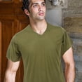 thumbnail image 4 of BESTYASH Camiseta Masculina De Color Con Cuello En V Y Manga Corta Para Uso Diario, 4 of 7