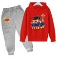 thumbnail image 3 of Sudadera con capucha divertida para niños, conjunto de 2 piezas con capucha y pantalones informales para bebés y niños, ropa estampada con dibujos animados de Sam el bombero, 3 of 5