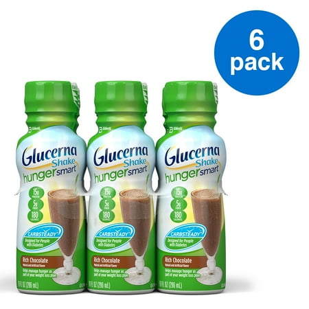Glucerna Hunger Smart Shake, To Help Manage Blood Sugar, Rich Chocolate, 10 Oz, 6 Ct