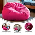 thumbnail image 4 of Flash Furniture Duncan Oversized Solid Hot Pink Refillable Bean Bag Chair for All Ages, 4 of 14