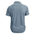 thumbnail image 5 of IWRICH Men's Polo Shirts Short Sleeve T Shirt Lightweight Casual Button up Shirts Summer Collared Tops with Pocket Dark Blue L, 5 of 7