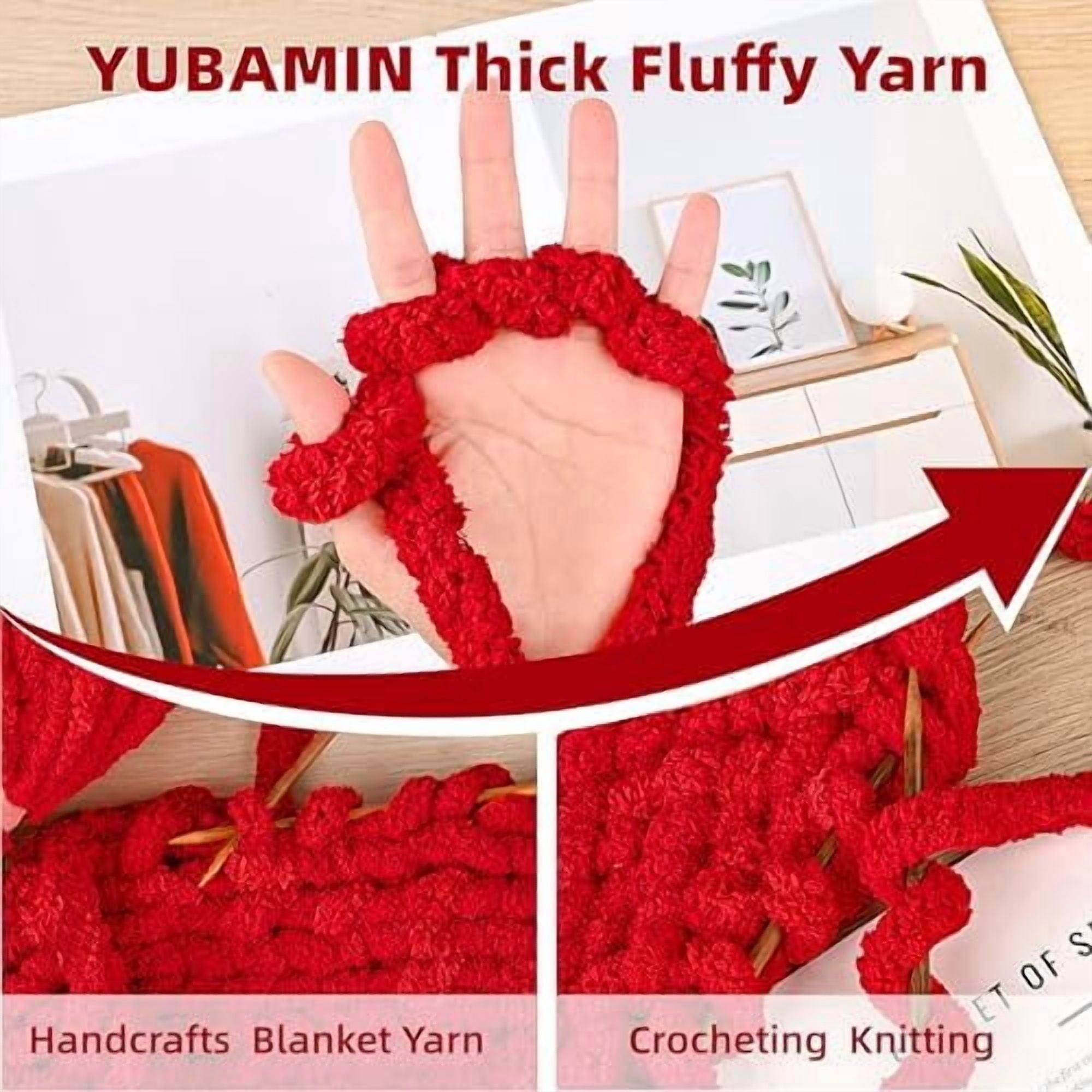 Chunky Yarn for Hand Knitting, 8 Packs Chunky Chenille Yarn for Crocheting, Bulky Thick Fluffy Yarns for Knitting, Super Bulky Blanket Yarns for Handcrafts 2045g (72oz) 245 Yards (224m)