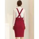 thumbnail image 3 of Falda de cintura alta con tirantes ajustables para mujer Borgoña L, 3 of 6