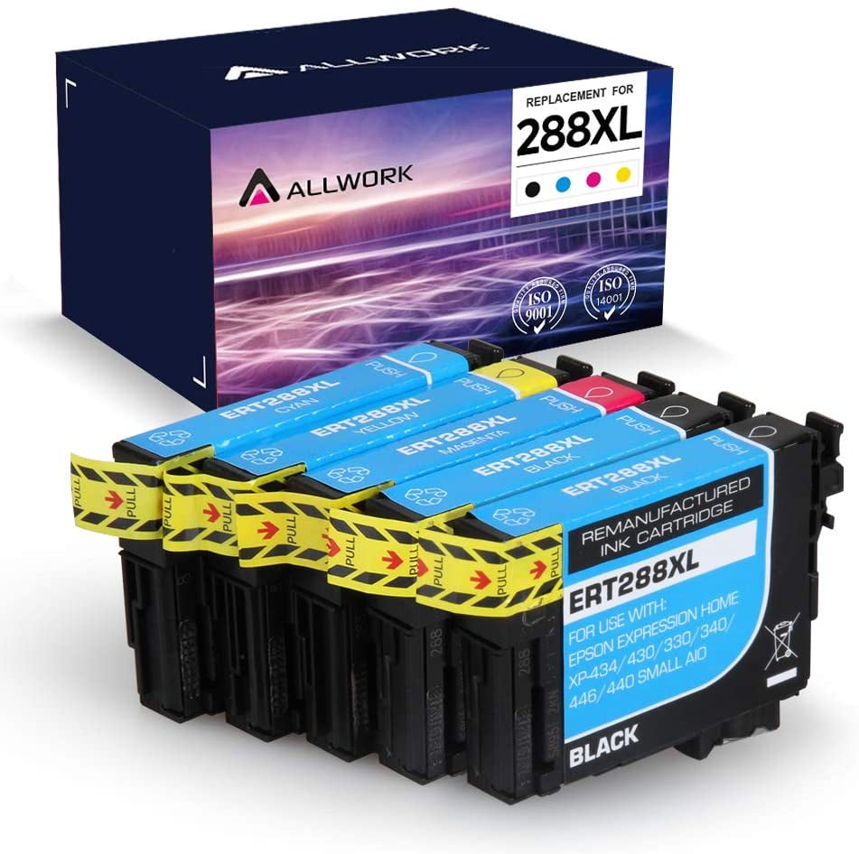 Allwork Remanufactured Ink Cartridges Replacement for Epson 288XL