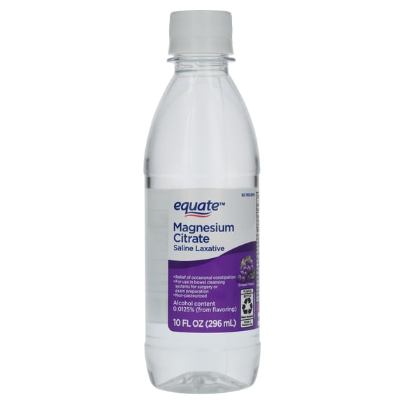 Equate Magnesium Citrate Saline Laxative, Grape Flavor, 10 oz