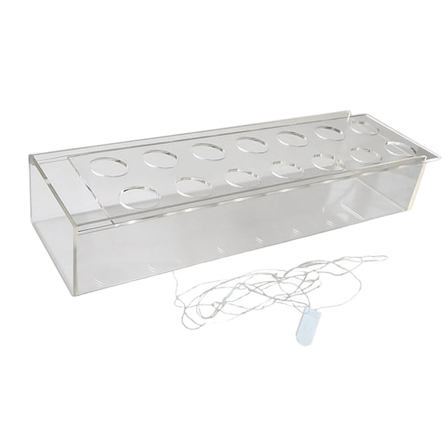 Jarrón de acrílico transparente para flores, contenedor para flores, maceta rectangular larga, jarrón de arte moderno para sala de estar, dormitorio, decoración de fiestas 35cmx10cmx6.5cm