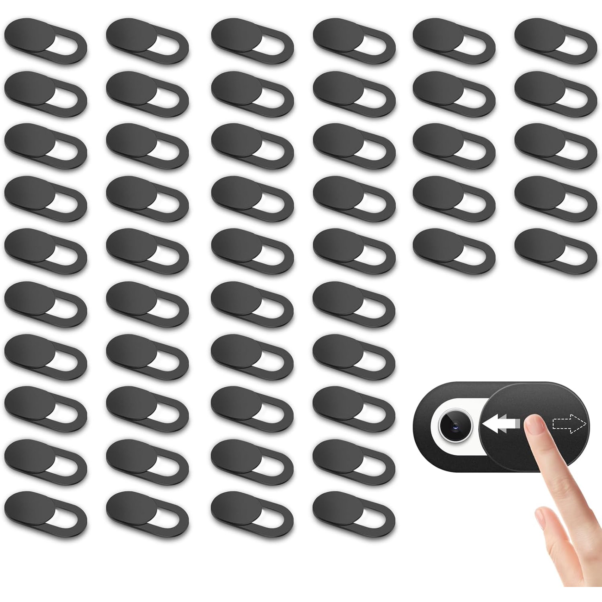 50 Pack Webcam Cover Slide Cover for iPhone iPad MacBook iMac Laptop PC, 0.03 inch Ultra Thin Web Camera Cover Blocker Slider Accessories for Privacy and Security