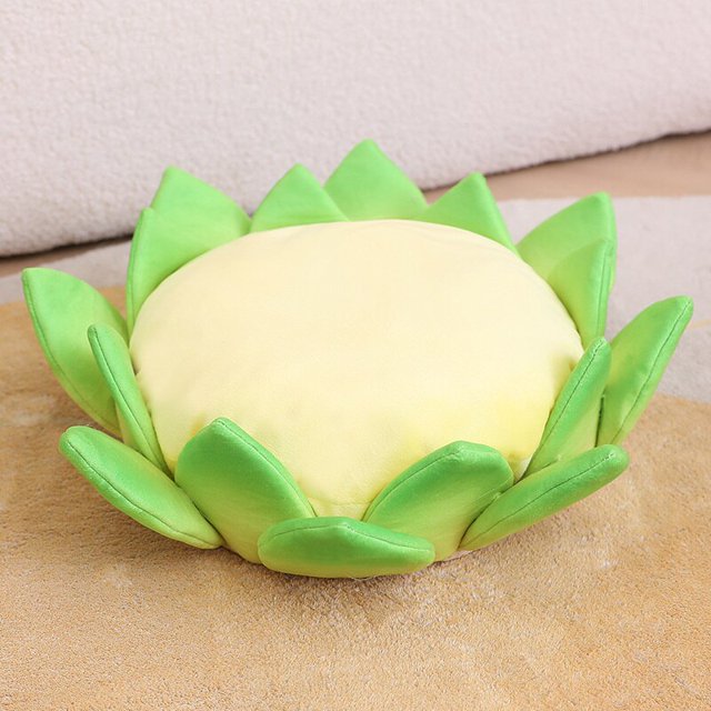 Lotus Flower Plush Cushion Soft Anime Guan Yin Buddha Seat Cushion Avalokitesvara Style Plush Futon Car Seat Pillow Girls GiftGreen20cm Deng Xun unisex