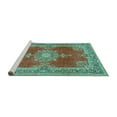 thumbnail image 2 of Ahgly Company Machine Washable Indoor Rectangle Persian Turquoise Blue Traditional Area Rugs, 6' x 9', 2 of 4