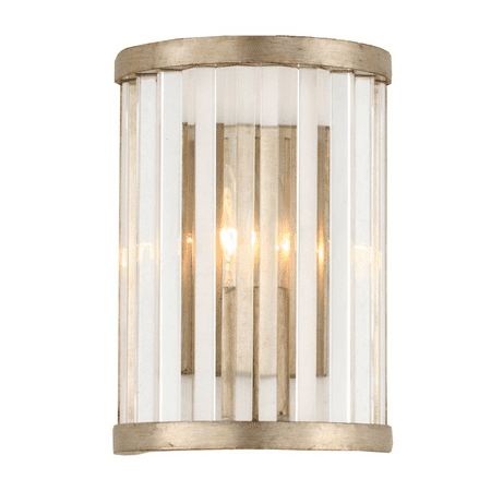 

Distressed Twilight Tone Finish Wall Sconces 8 Wide Steel and Glass Material Candelabra 2 Light Fixture