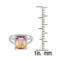 thumbnail image 3 of Sterling Silver with Natural Ametrine and White Topaz Halo Ring, 3 of 3