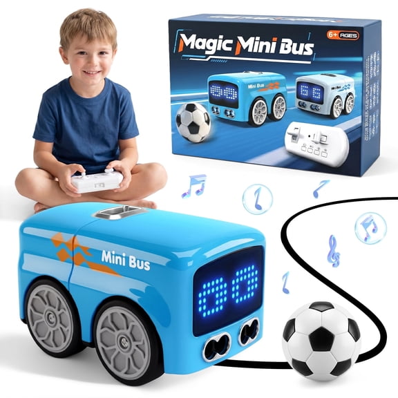 UUSUOO Magic Mini RC Bus,2.4GHz Remote Control Car for Kids,Rechargeable RC Toy Car with LED Lights & Music,Christmas Birthday Gift Toy for Kids Ages 6 ,Blue