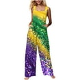 thumbnail image 5 of Moxiu Mardi Gras Overalls for Women Holiday Jumpsuits Dressy Casual Carnival Graphic Overalls Loose Wide Leg Rompers with Pockets 2025 Multicolor,L, 5 of 7