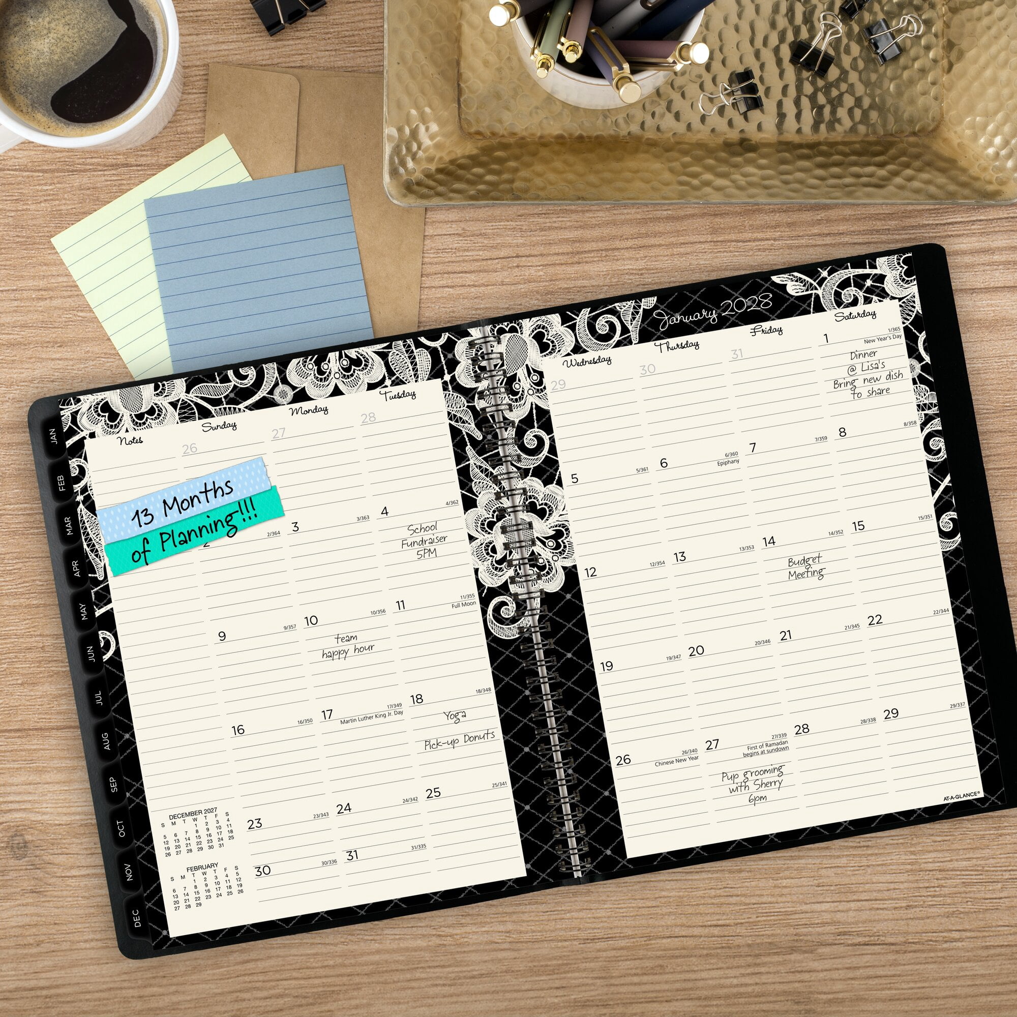 AT-A-GLANCE Lacey 2027 Weekly Monthly Appointment Book Planner Large 8 12 x 11 -
