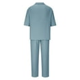thumbnail image 4 of CHUMUD 2 Piece Sets for Men Collared Short Sleeve Shirts and Eastic Waisted Long Pants Athletic Set Officewear Summer Trendy Casual Outfits, 4 of 4
