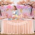 thumbnail image 4 of 6ft Tulle Table Skirt Baby Shower Tablecloth for Rectangle Tables Ruffle Tutu Table Skirts Desk Skirt for Princess Girls Birthday Party Cake Dessert Table Decorations, 4 of 6