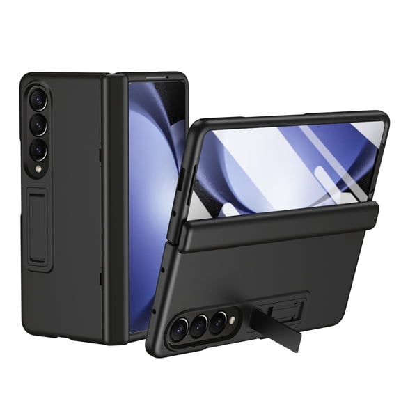for Samsung Galaxy Z Fold 3 Matte Case, Skin Friendly Adjustable Kickstand HD Film Folding Case Anti-Scratch Drop Protective Slim Phone Cover Hinge Protection for Samsung Galaxy Z Fold 3, Black