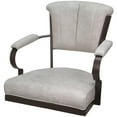 thumbnail image 3 of Miami Bar Height 30" Swivel Tilt Metal Bar Stool -Smoke Beige Fabric-Brown Frame, 3 of 6