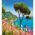 thumbnail image 3 of Tree Duvet Cover Set, Picture of the Famous Amalfi Coast with Gulf Salerno Campania Italy, Decorative 2 Piece Bedding Set with 1 Pillow Shams, Twin Size, Azure Blue Multicolor, by Ambesonne, 3 of 3