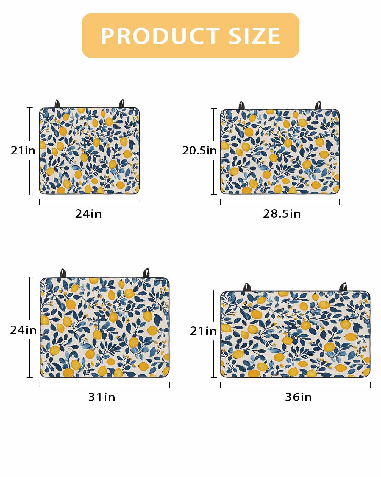 nqOlkjepod Large Induction Cooktop Protector Mat 36"x21", Lemon Summer Stove Top Covers for Electric Stove, Spring Pastoral Watercolor Fruit Leaf Stove Burner Cover Mats, Glass Top Stove Cover