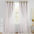 thumbnail image 3 of NICETOWN Nursery Double Layers Light Blocking Crushed Voile Sheer Overlap Blackout Curtains with 4 Tie-Backs for Girls Bedroom Window, Cortinas para sala (Set of 2, W52 x L63, Biscotti Beige), 3 of 7