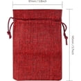 thumbnail image 3 of 30 Pcs Small Dark Red Color Cotton Bags, Linen Bags with Drawstring Gift Bags for Wedding Party and DIY, Christmas Decoration -10cm x 14cm, 3 of 5