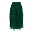 thumbnail image 2 of Maoxin Skirt for Women Women's Solid Color High Waist Bead Mesh High Elasticity Waistband Skirt ,Green,Free Size, 2 of 7