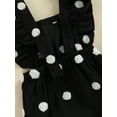 thumbnail image 6 of Baby Girls 2Pcs Summer Outfits, Fuzzy Dots Pattern Ruffle Sleeve Backless Romper + Headband Set, 6 of 9