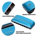 thumbnail image 4 of Harmonica 7-Hole Mini Blues Student Adult Beginner Playing Color Mouth Organ Wind InstrumentD Key Blue, 4 of 4