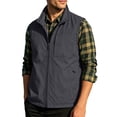 thumbnail image 3 of Zysthvn Cargo Jackets for Men for Winter Lightweight Full Zip Athletic Mens Vest with Pockets Solid Outdoor Lapel Jackets, Gray XS, 3 of 10
