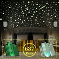thumbnail image 2 of Pegatinas de pared Harupink con estrellas y lunas que brillan en la oscuridad para decoración de techo y dormitorio (637 unidades), 2 of 8