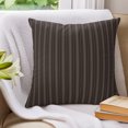thumbnail image 3 of Pillow Covers 24x24 Set of 2, Dark Brown Line Striped Throw Pillow Covers Decorative Couch Cushion Cover, Farmhouse Brown Stripes Microfiber Soft Square Pillowcases for Bedroom Living Room Sofa, 3 of 9