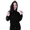 thumbnail image 2 of Moomaya Women's Solid Blue Hoodie Casual Full Sleeve Jogger Top Pullover, 2 of 9