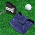 thumbnail image 5 of Haosy Deep Blue Sparkling and Shining Golf Mallet Putter Cover Strong Magnetic Leather Golf Club Headcover Closure, 5 of 7