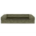 thumbnail image 3 of FurHaven Pet Products Faux Fur & Velvet Orthopedic Sofa Pet Bed for Dogs & Cats - Dark Sage, Medium, 3 of 13