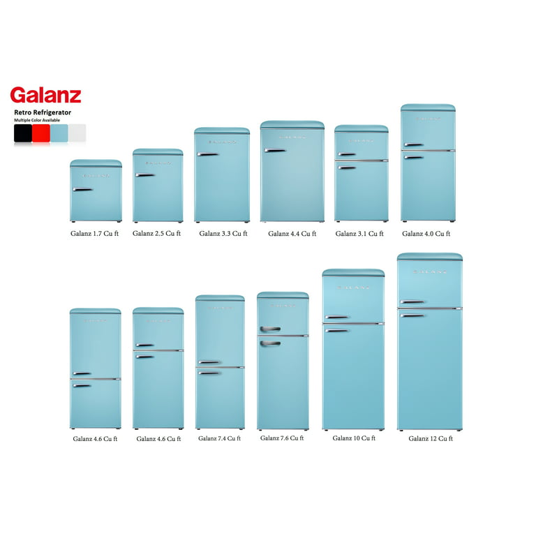 Galanz 1.7 Cu ft Retro Mini Fridge, Blue, Estar, New