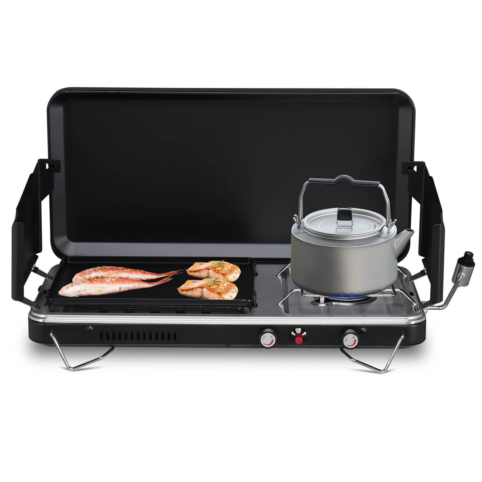 Ktaxon Portable 2 Burner Propane Camping Stove with Griddle
