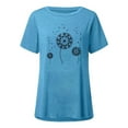 thumbnail image 2 of Gvmfive Women Short Sleeve Tunic Tops Casual Short Sleeve T Shirt Dandelion Print Loose Tee Blouse, 2 of 5