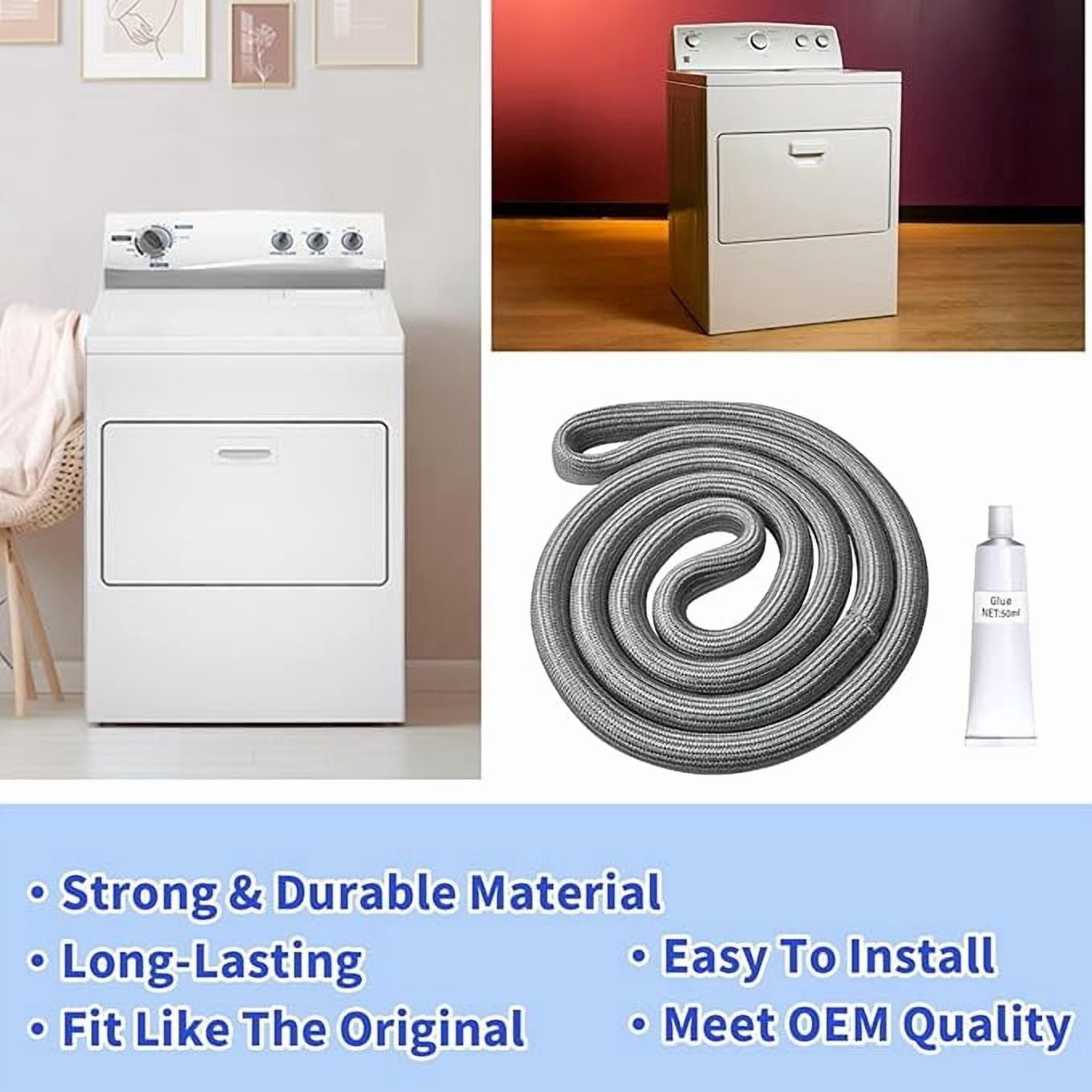 W10906683 Dryer Door Seal Part Replaces W10823580, AP6034191 Dryer Door Seal,Compatible with Maytag,Whirlpool WED49STBW1,WED4950HW0,WED5000DW2 and Kenmore Dryer Parts Model 110 Series