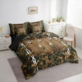 thumbnail image 3 of Feelyou Lake Boat Paddle Bedding Comforter Set 7pcs for Teens, Jungle Leaf Botanical Queen Bedding Sets, Vintage Stripes Abstract Reversible Queen Sheet Sets,Lightweight Room Decor, 3 of 8