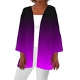thumbnail image 2 of Lightweight Cardigans for Women Trendy Gradient Color Open Front Casual Summer Fall Long Sleeve Outwear Sun-protection (S, Purple), 2 of 5